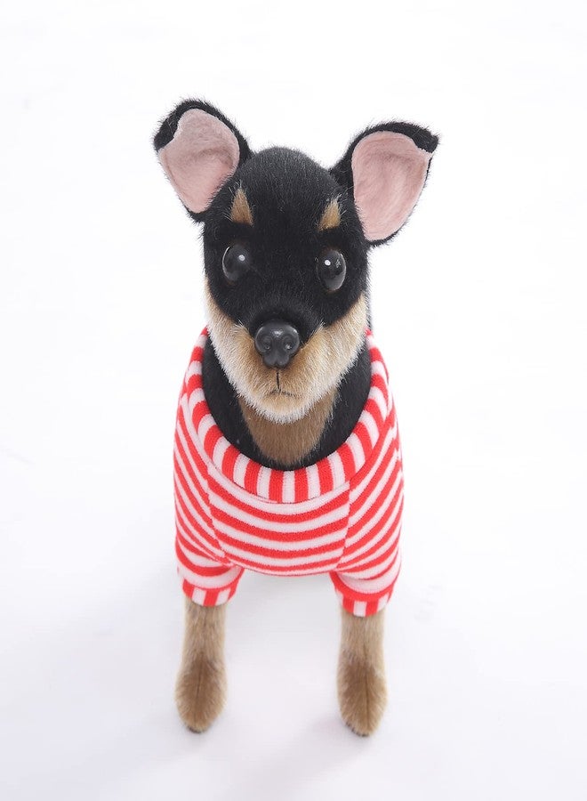 CU-MATE 10 inch Doberman Pinscher Dog Stuffed Animal - Black and Tan Lifelike & Realistic Plush Toy Puppy Dog Standing Present Gift - Image 4